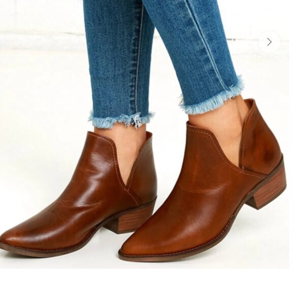Steve Madden Austin cognac leather booties GUC size 6 - Picture 1 of 8